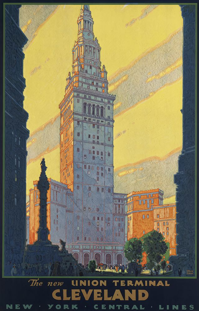 Cleveland Vintage Railroad Travel Poster