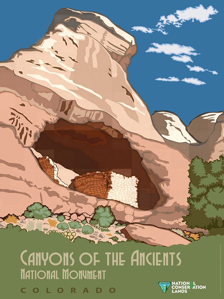 Colorado Canyon of the Ancients Vintage Travel Poster