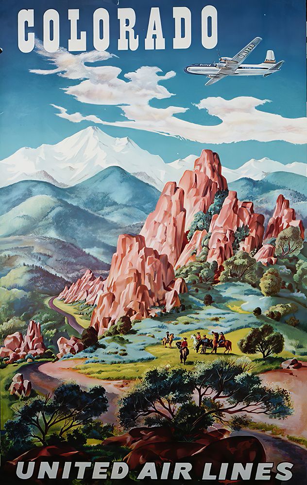 Colorado Vintage Air Travel Poster