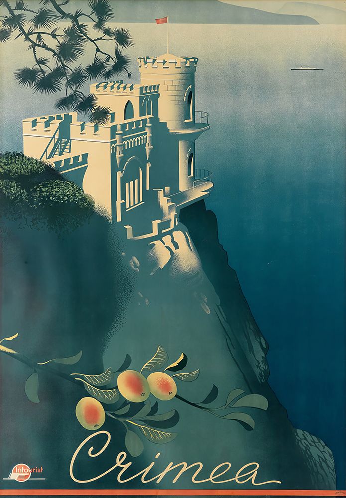 Crimea Castle Vintage Travel Poster