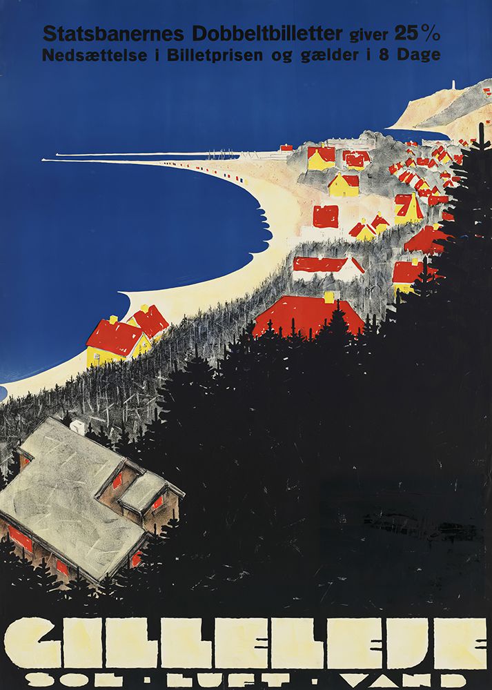 Denmark Gilleleje Vintage Travel Poster