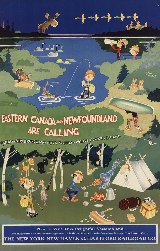 Eastern Canada and Newfoundland Vintage Railroad Poster