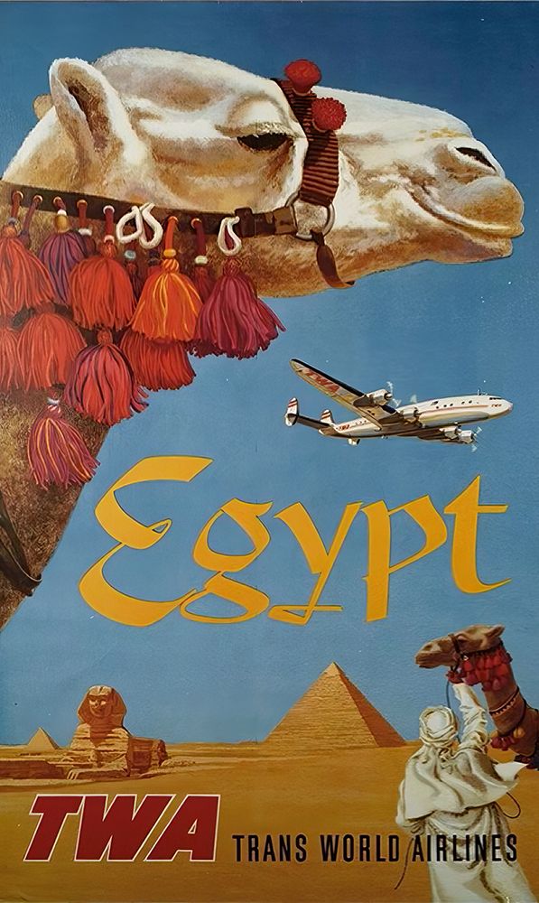 Egypt Vintage Airline Travel Poster