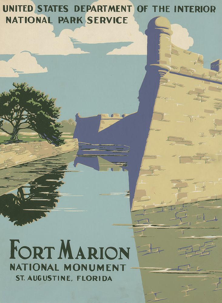 Florida Fort Marion Vintage Travel Poster