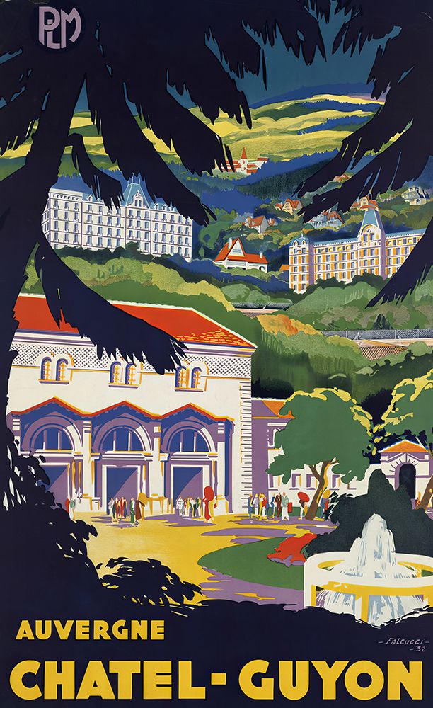 France Auvergne Vintage Railway Travel Poster