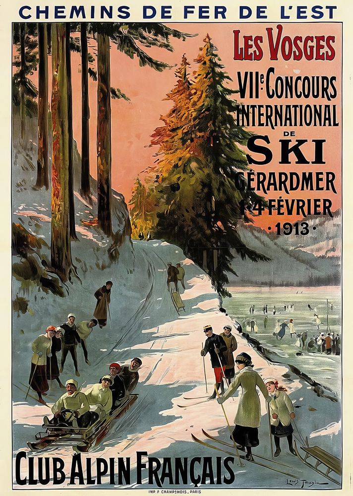 France Club Alpine Vintage Railway Travel Poster