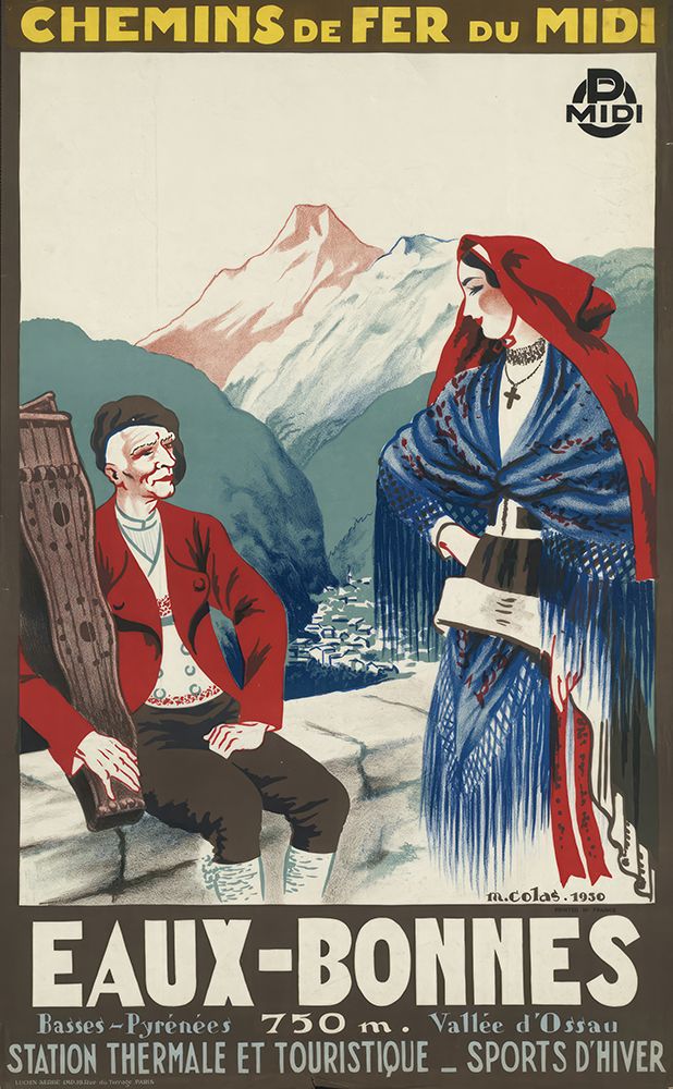 France Eaux-Bonnes Vintage Railway Travel Poster