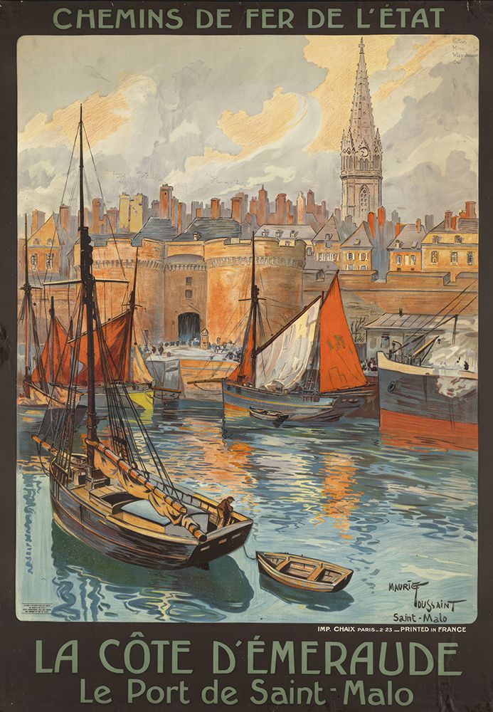 France La Cote DEmeraude Vintage Railway Travel Poster