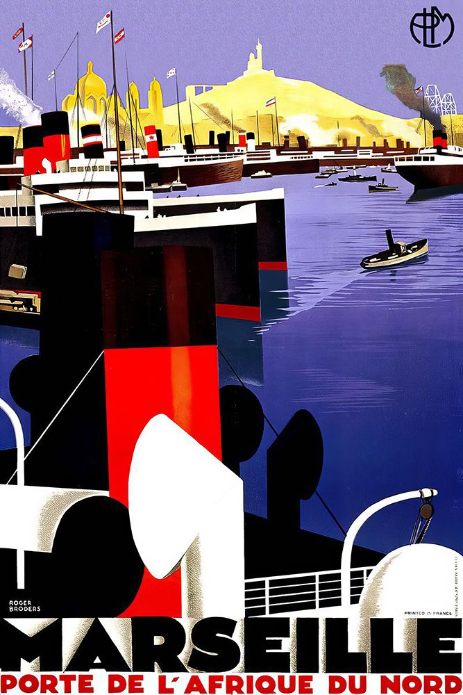 France Marseille Vintage Travel Poster