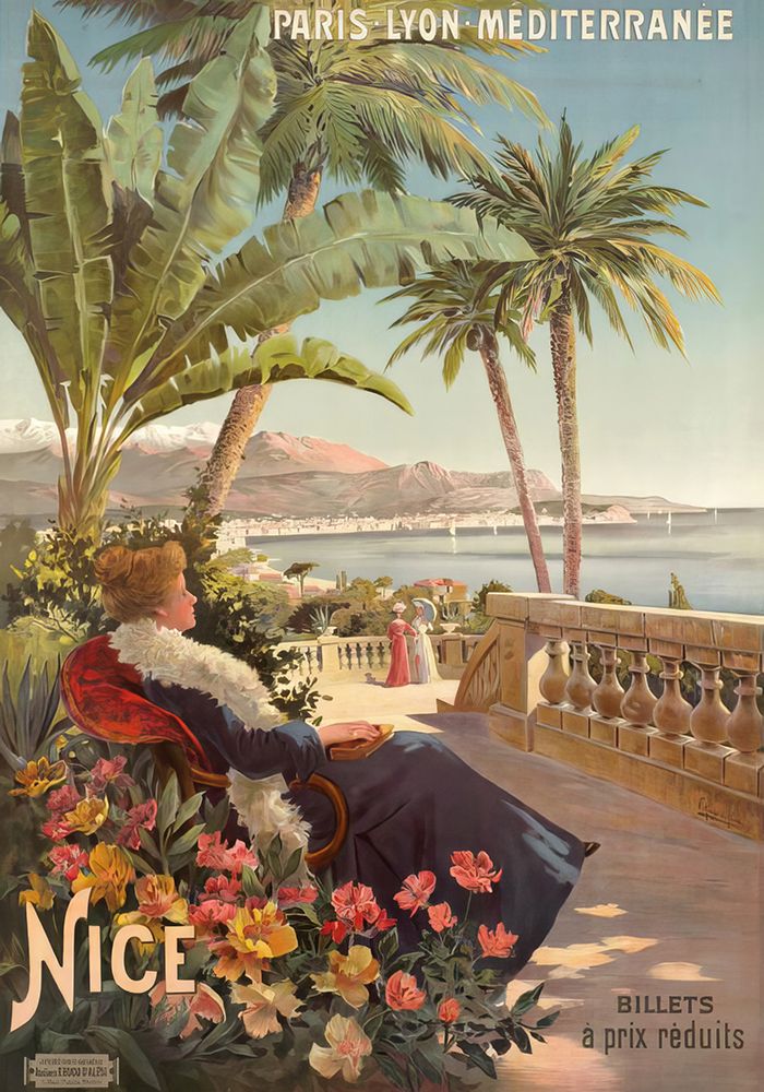 France Nice Vintage Railway Travel Poster