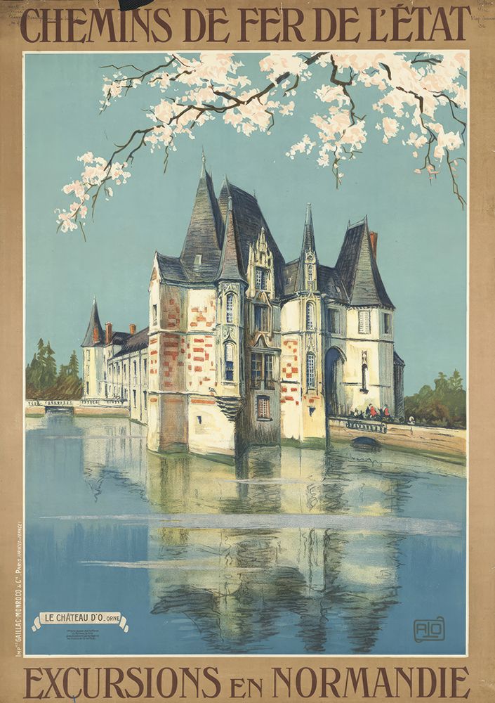 France Normandie Vintage Railway Travel Poster