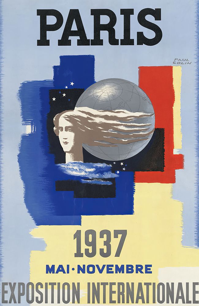 France Paris Exposition Vintage Travel Poster 1937