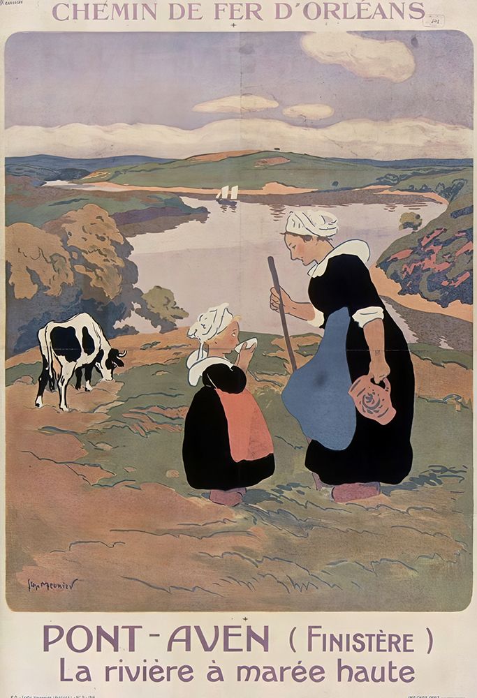 France Pont Aven Vintage Railway Travel Poster