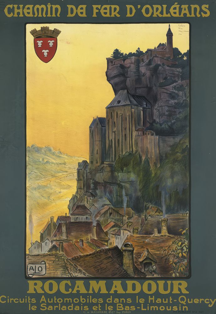 France Rocamadour Vintage Railway Travel Poster
