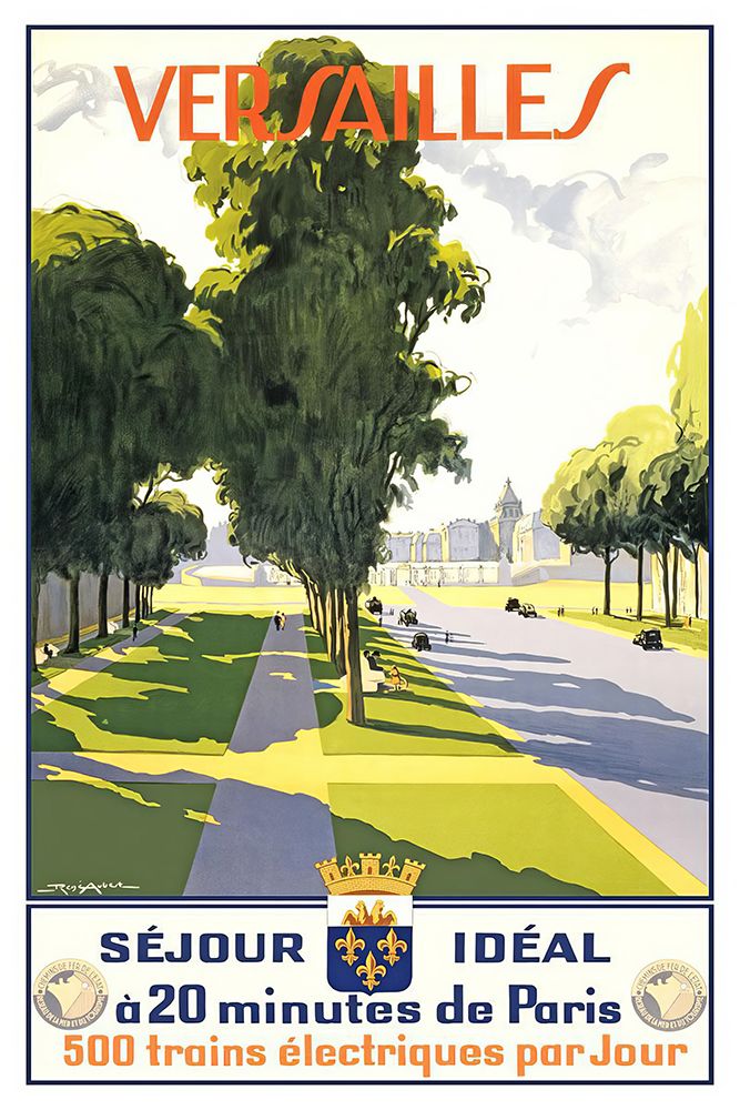 France Versailles Vintage Travel Poster