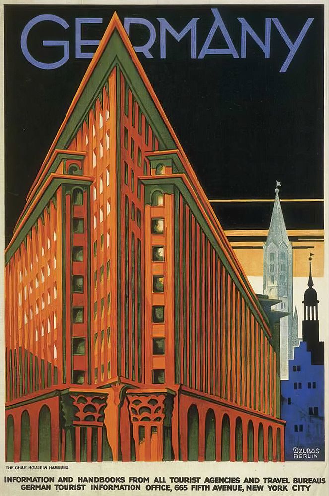 Germany Art Deco Vintage Travel Poster