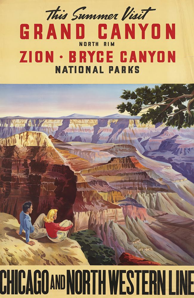 Grand Canyon by Rail Vintage Travel Poster