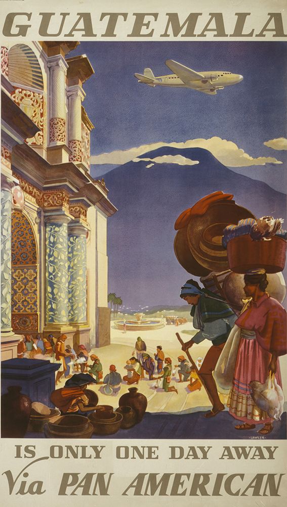 Guatemala Vintage Airline Travel Poster