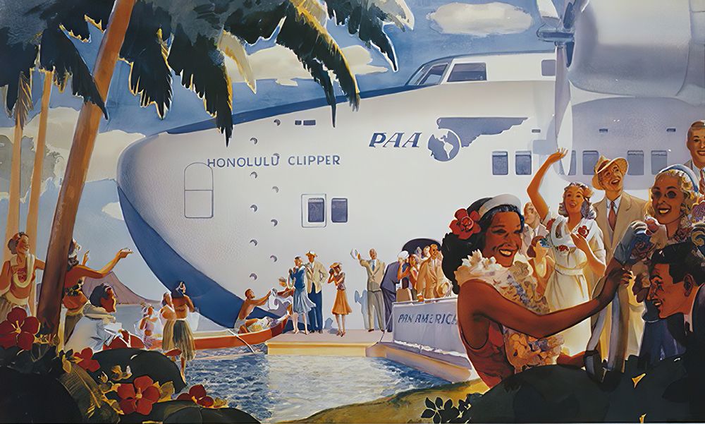 Hawaii Clipper Vintage Air Travel Poster