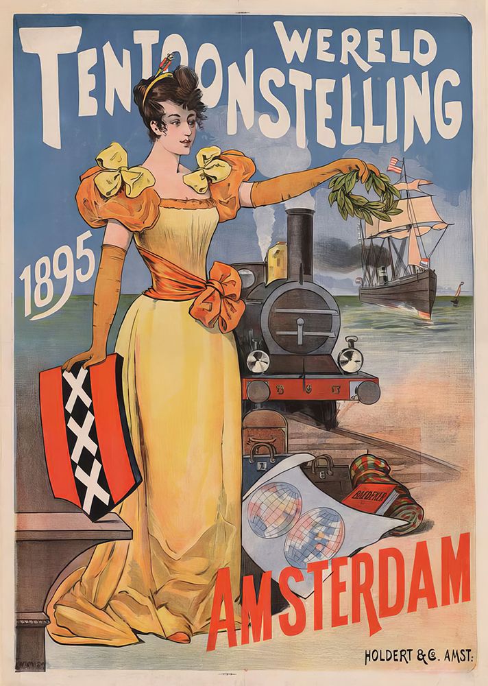 Holland Amsterdam Vintage Travel Poster 1895