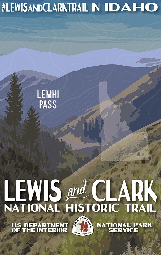 Idaho Lewis and Clark Trail Vintage Travel Poster