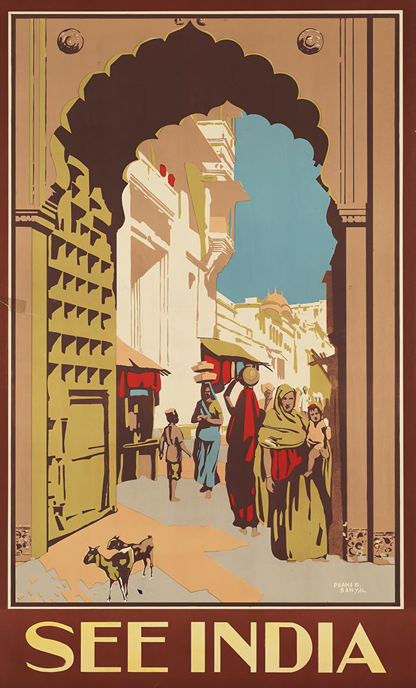 India Arch Vintage Travel Poster