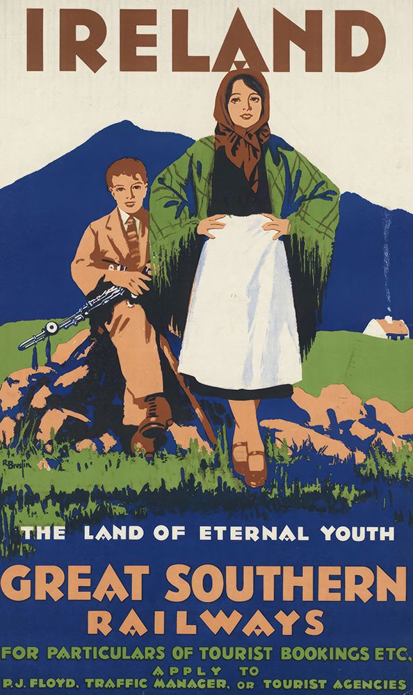 Ireland Vintage Great Southern Railways Travel Poster