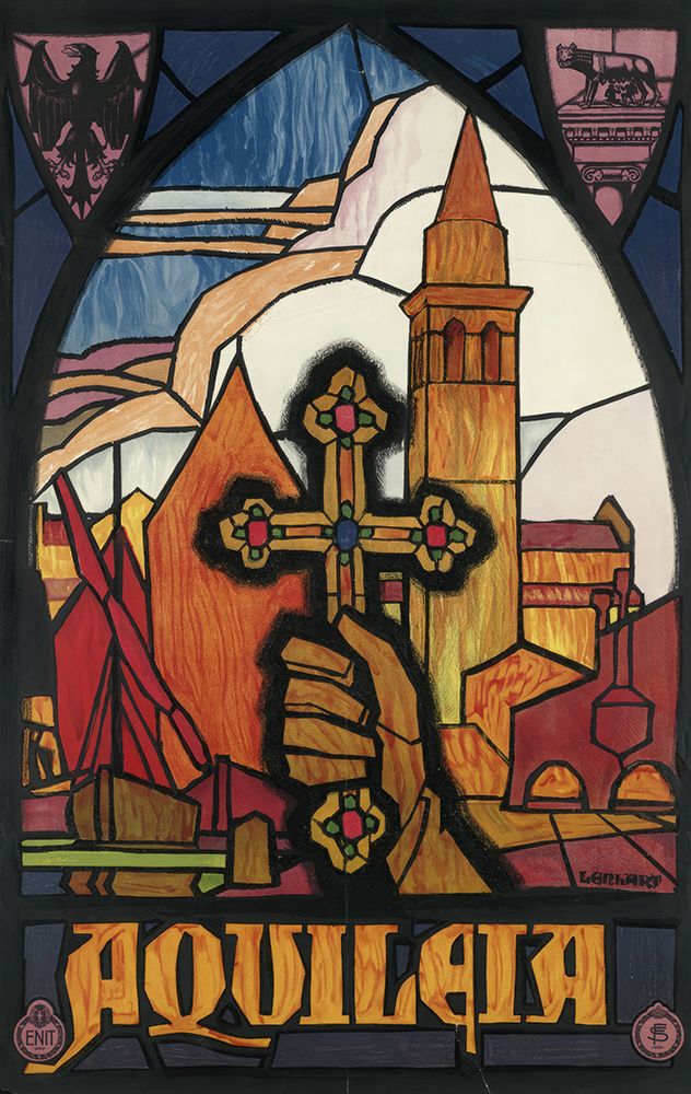 Italy Aquileia Vintage Travel Poster
