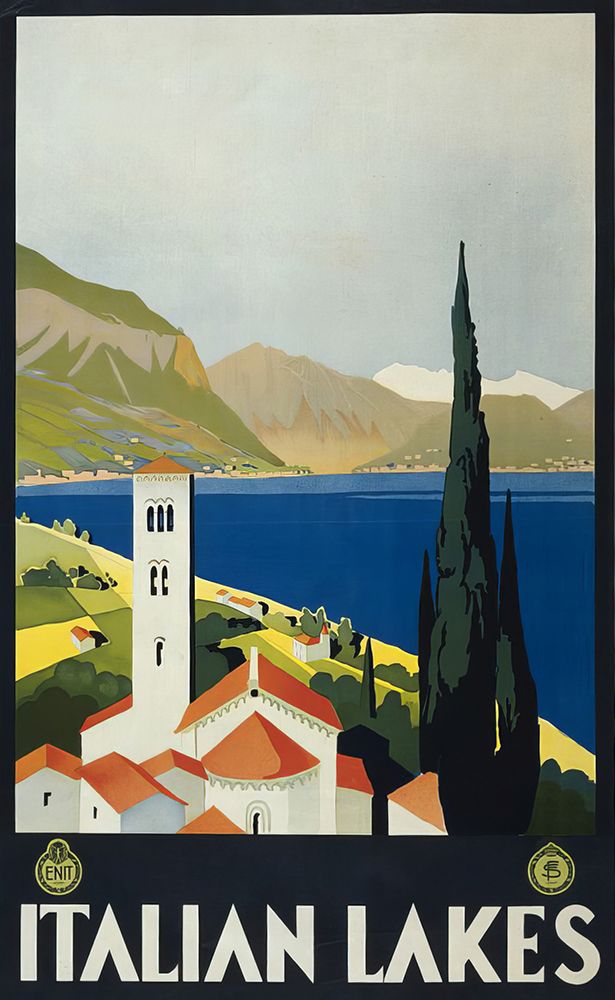 Italy Italian Lakes Vintage Travel Poster