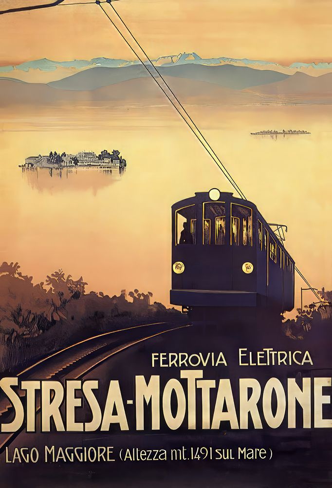 Italy Lago Maggiore Vintage Travel Poster