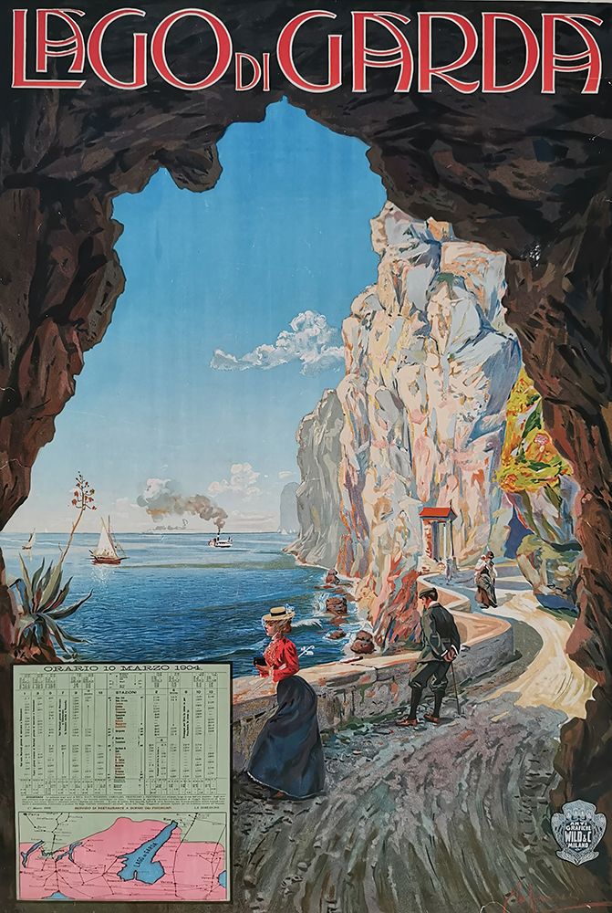 Italy Lake Garda Vintage Travel Poster