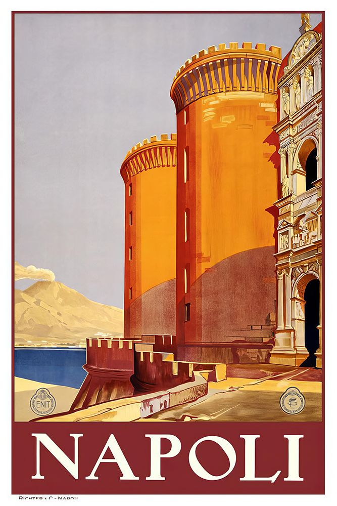 Italy Napoli Vintage Travel Poster