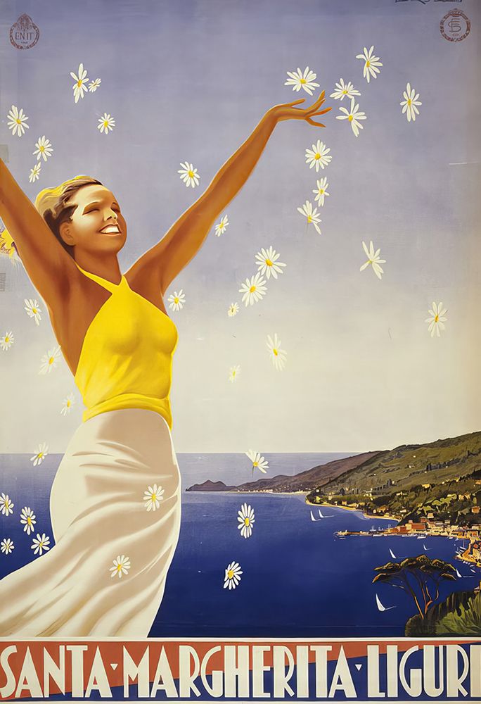 Italy Santa Margherita Ligure Vintage Travel Poster