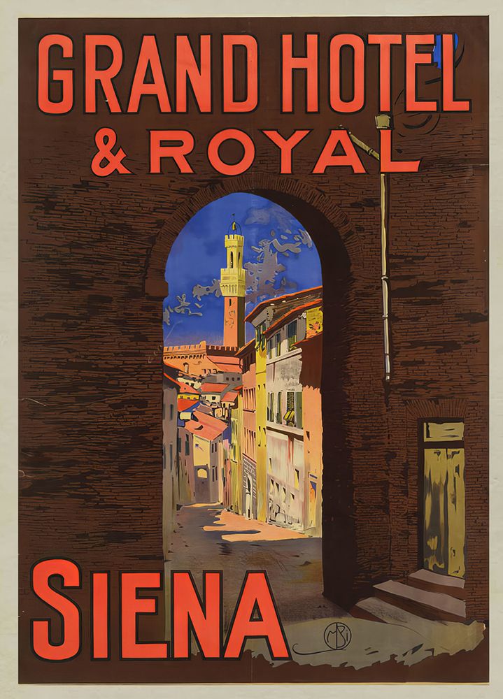 Italy Siena Vintage Travel Poster