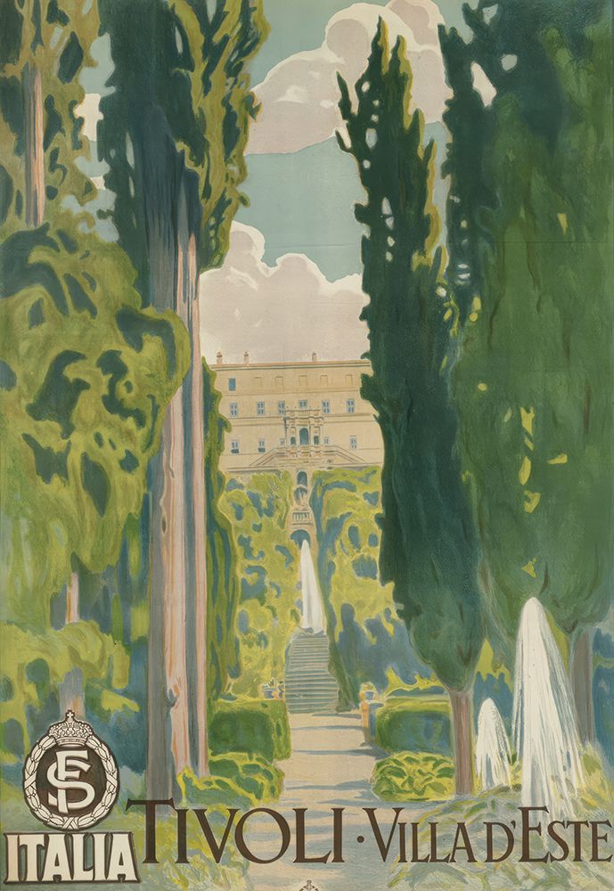 Italy Tivoli Vintage Travel Poster