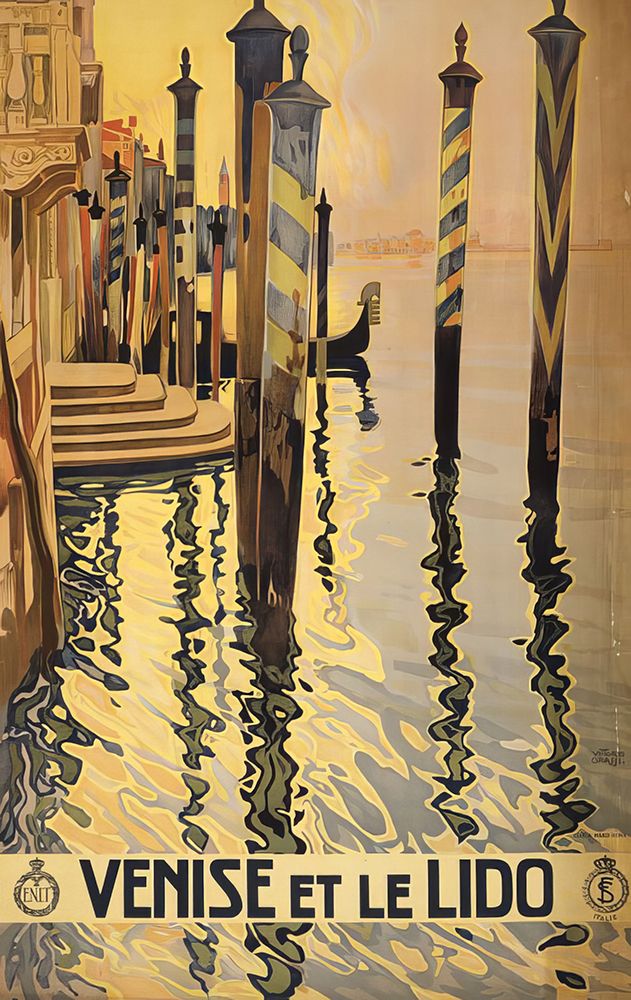 Italy Venice Canal Vintage Travel Poster