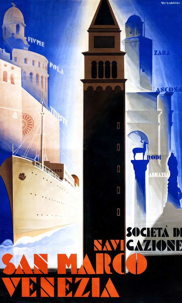 Italy Venice San Marco Vintage Travel Poster