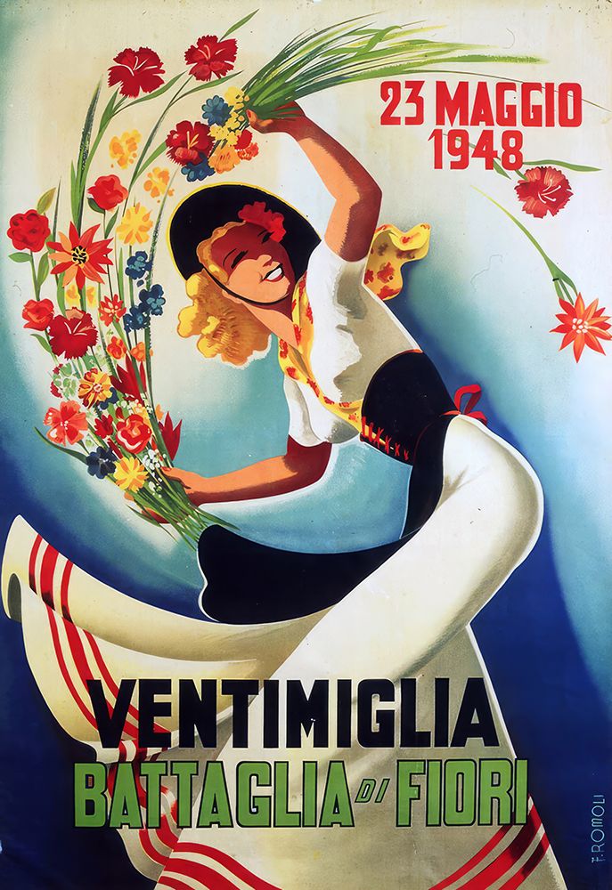 Italy Ventimiglia Vintage Travel Poster