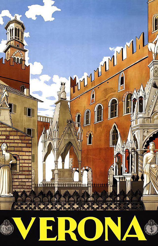 Italy Verona Vintage Travel Poster