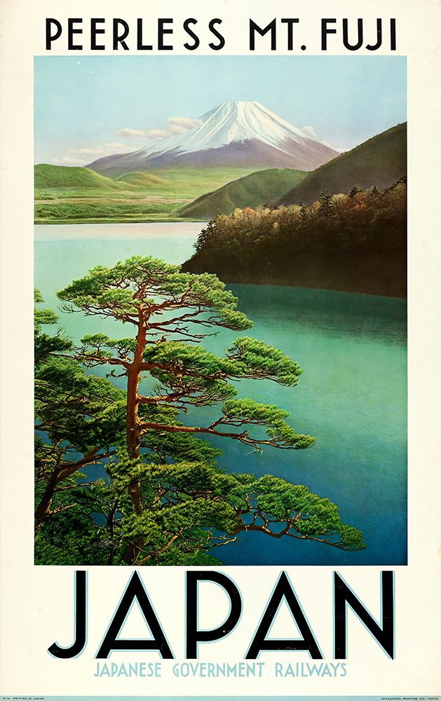 Japan Mt Fuji Vintage Travel Poster