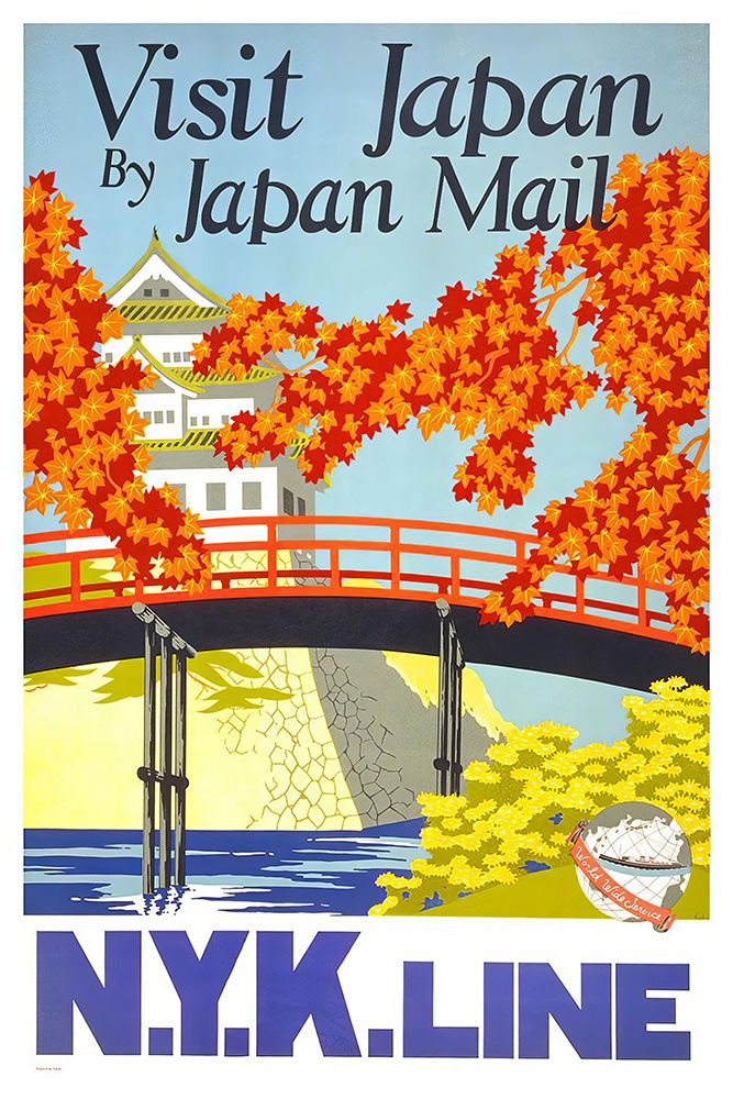 Japan NYK LIne Vintage Travel Poster