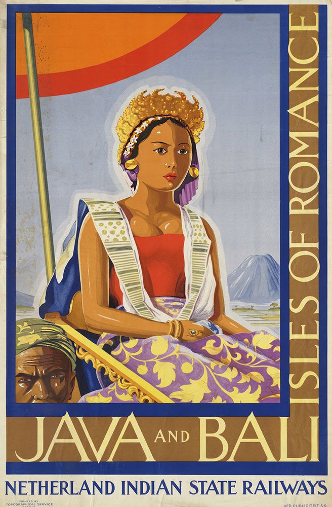 Java and Bali by Rail Vintage Travel Poster