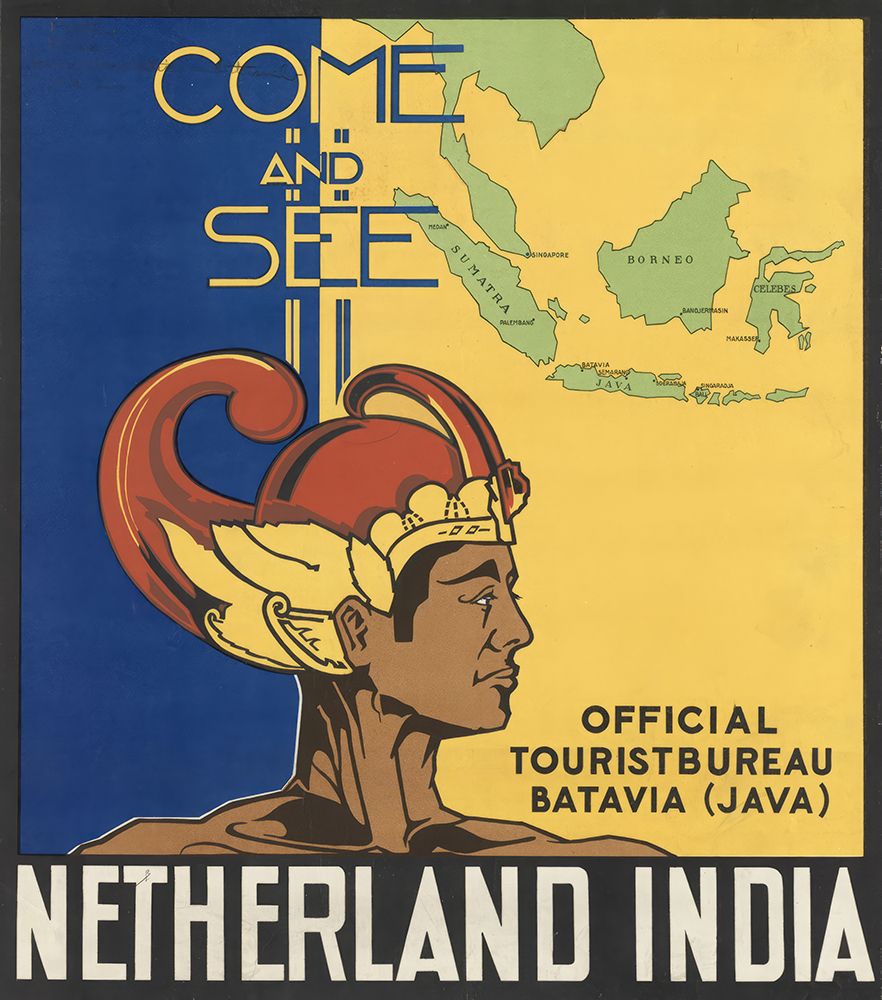 Java by Rail Vintage Netherland India Travel Poster