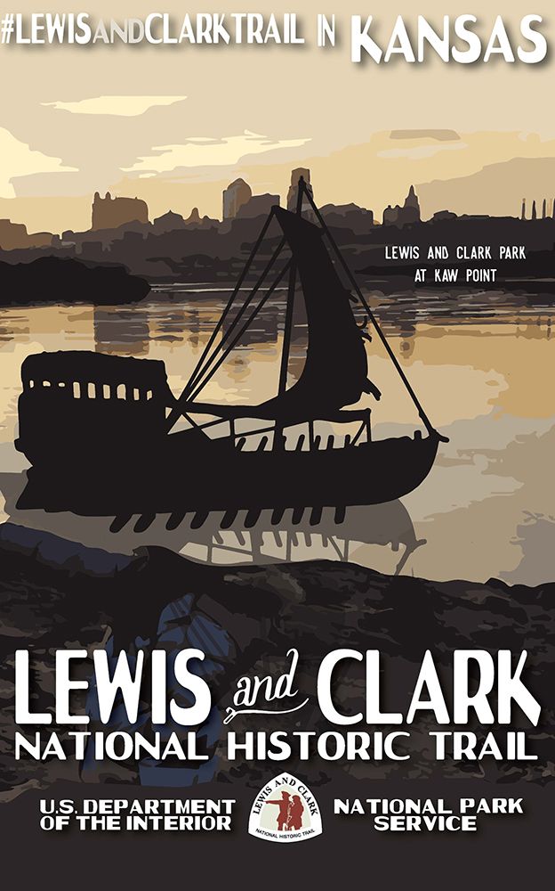Kansas Lewis and Clark Historic Trail Vintage Travel Poster