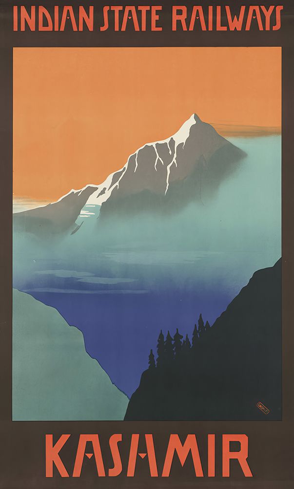 Kashmir Indian Railways Vintage Travel Poster