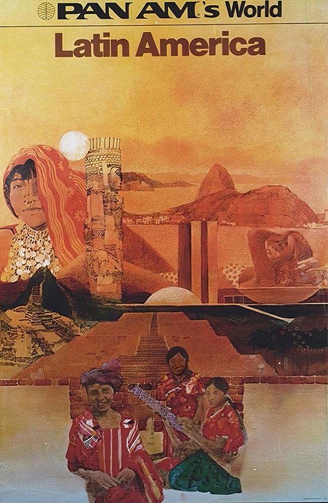 Latin America Vintage Air Travel Poster