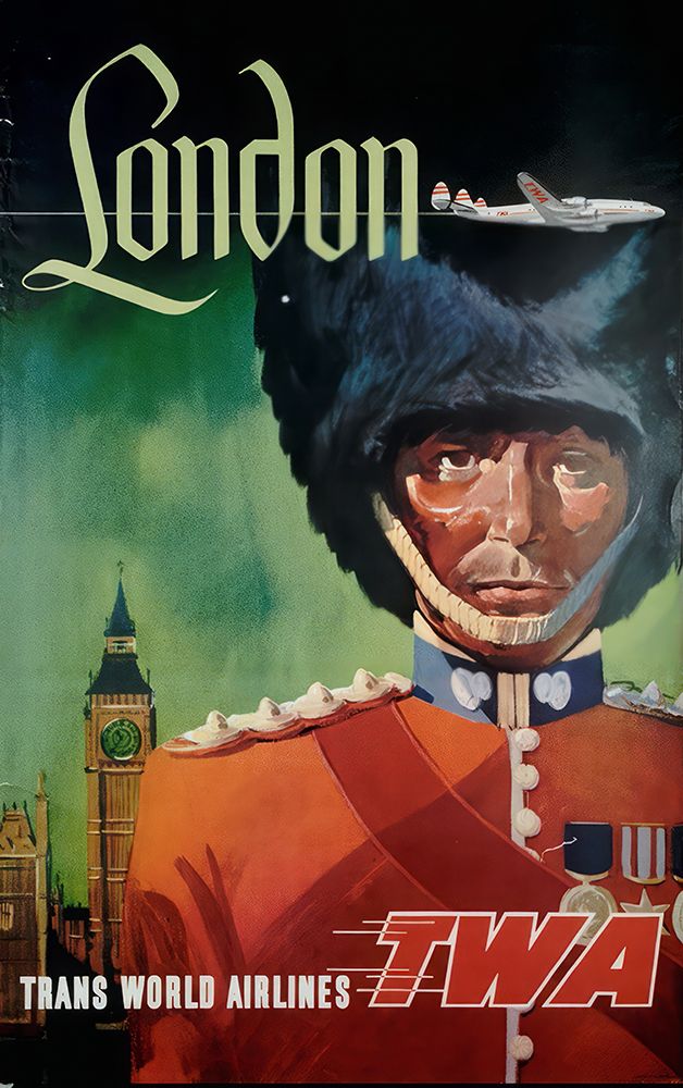London Vintage Air Travel Poster