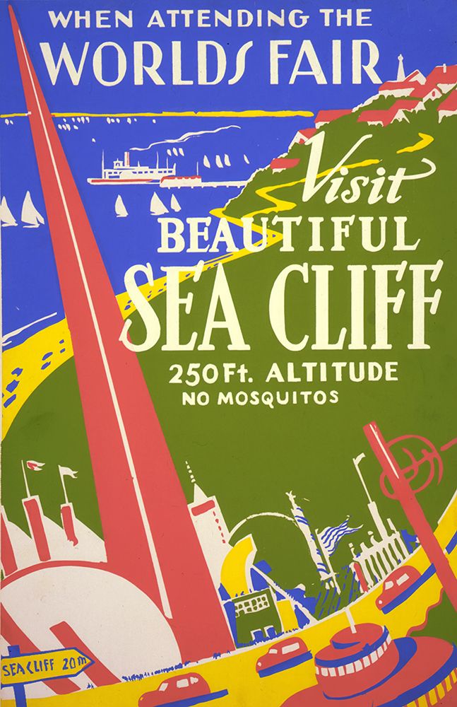 Long Island NY Sea Cliff Vintage Travel Poster 1939