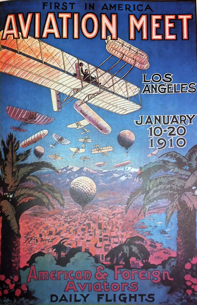 Los Angeles Aviation Meet Vintage Travel Poster 1910