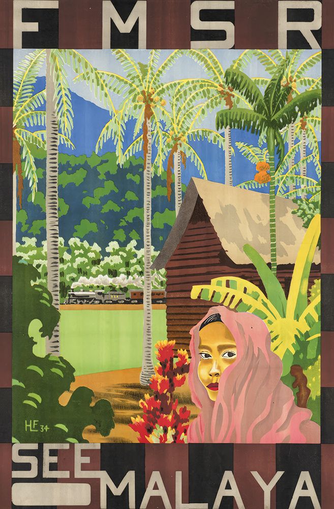Malaya by Rail FMSR Vintage Travel Poster